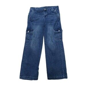 YMI Skater Cargo Pockets Blue Jeans Womens 9 Wider Leg Comfort Everyday Wear